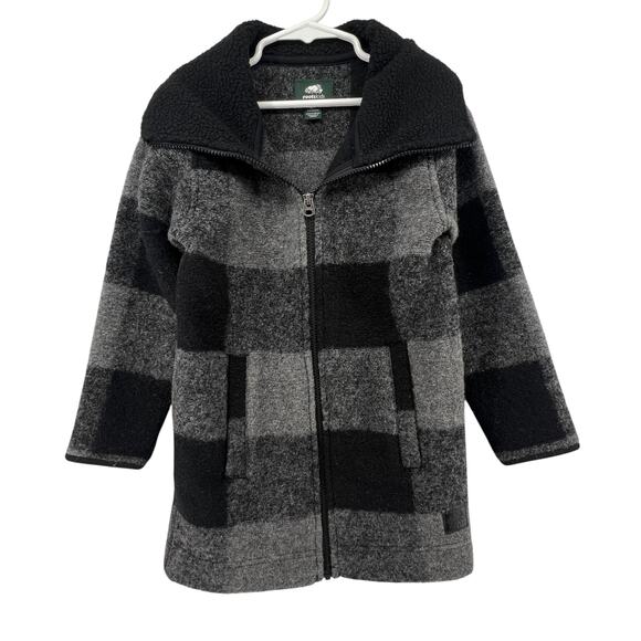 Roots Kids Size Small Jacket 5-6 Years Plaid Wool Blend Zip Up Pockets - Picture 1 of 5